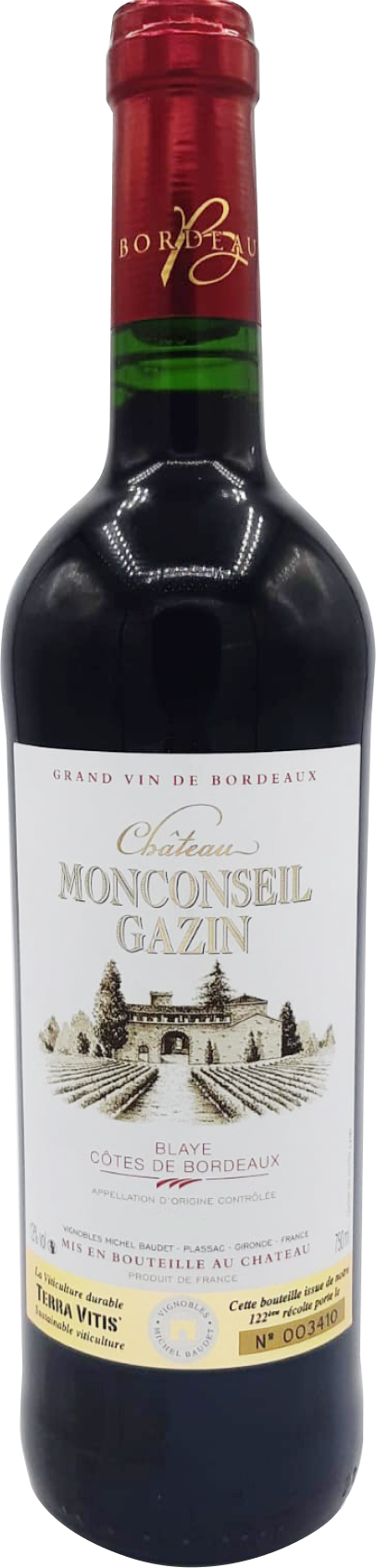 Chateau Monconseil Gazin, Blaye Cotes de Bordeaux, 2019